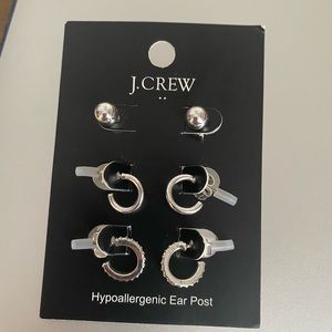 Jcrew set of small silver (nickel) earrings